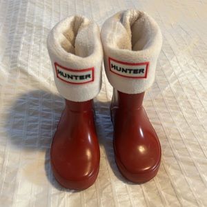 Red Toddler Hunter Boots with Socks
